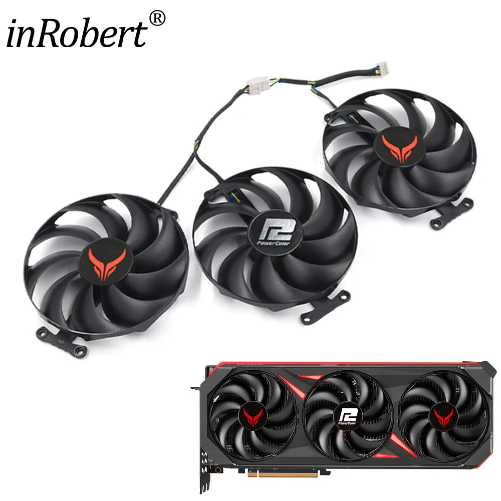 For Powercolor RX 7700XT 7800XT 7900XT 7900XTX 7900GRE Red Devil Replacement Graphics Card Fan