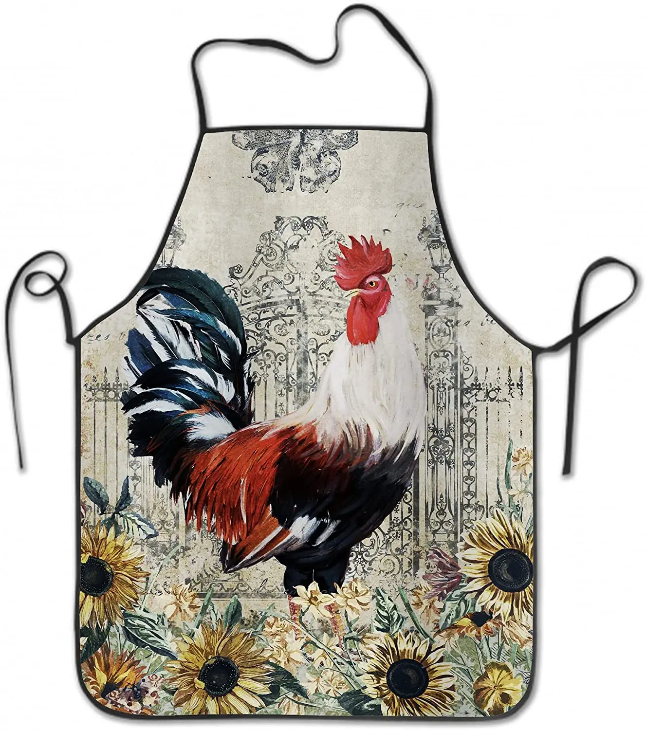 Chicken Aprons Rooster Decor Home Kitchen Cooking Apron Vintage Sunflower Farmhouse Waterproof Apron for Women Chef Painting BBQ