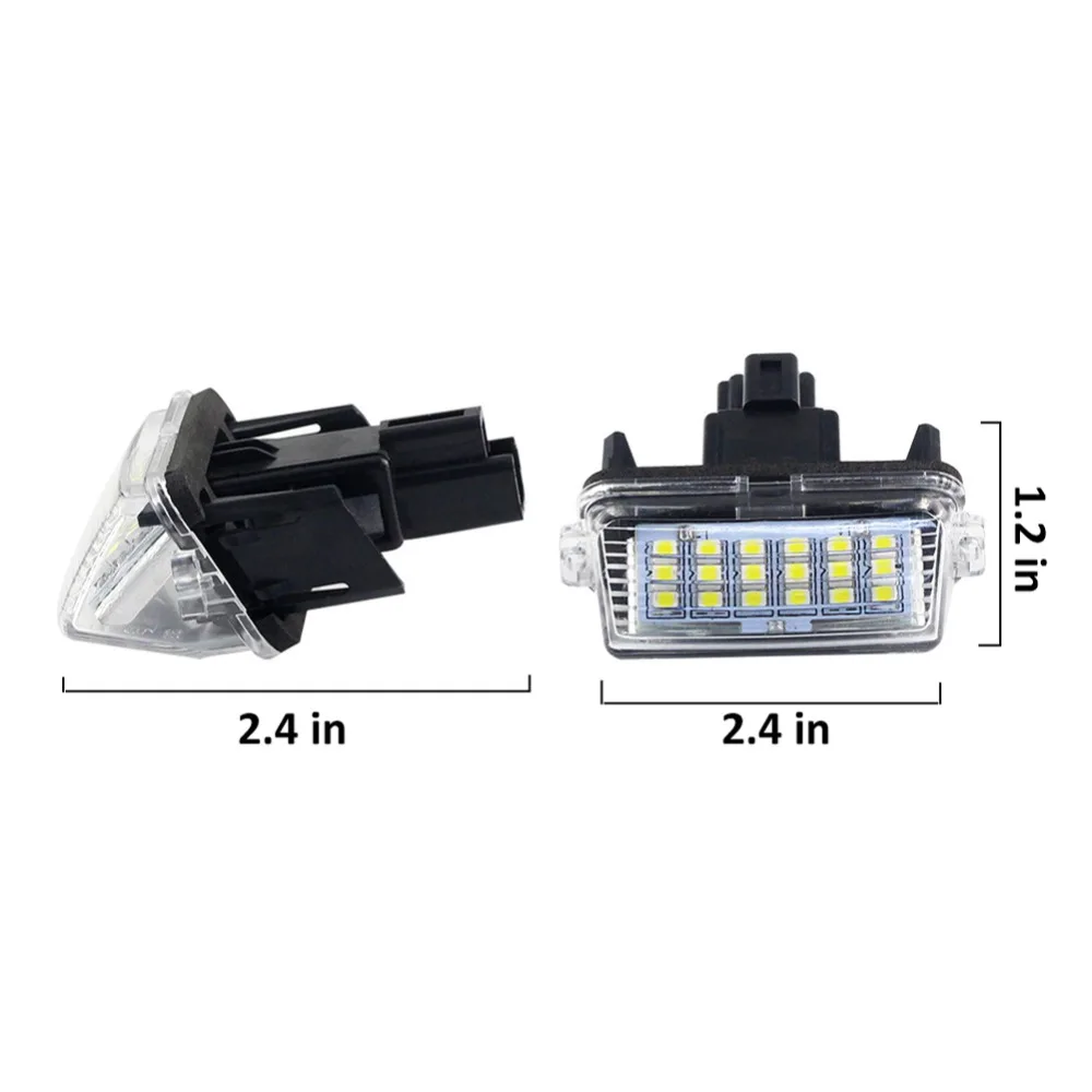 2 Pcs For Toyota Camry 50 Peugeot Citroen 206 306 307 406 407 C3 Yaris Car LED Number License Plate Lights Lamp