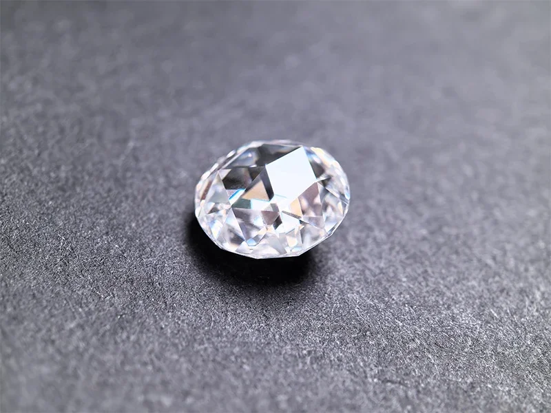 Moissanite Stone Double-faced Rose Cut White Color Round Shape Charm Beads For DIY Jewelry Making Selectable GRA Certificate