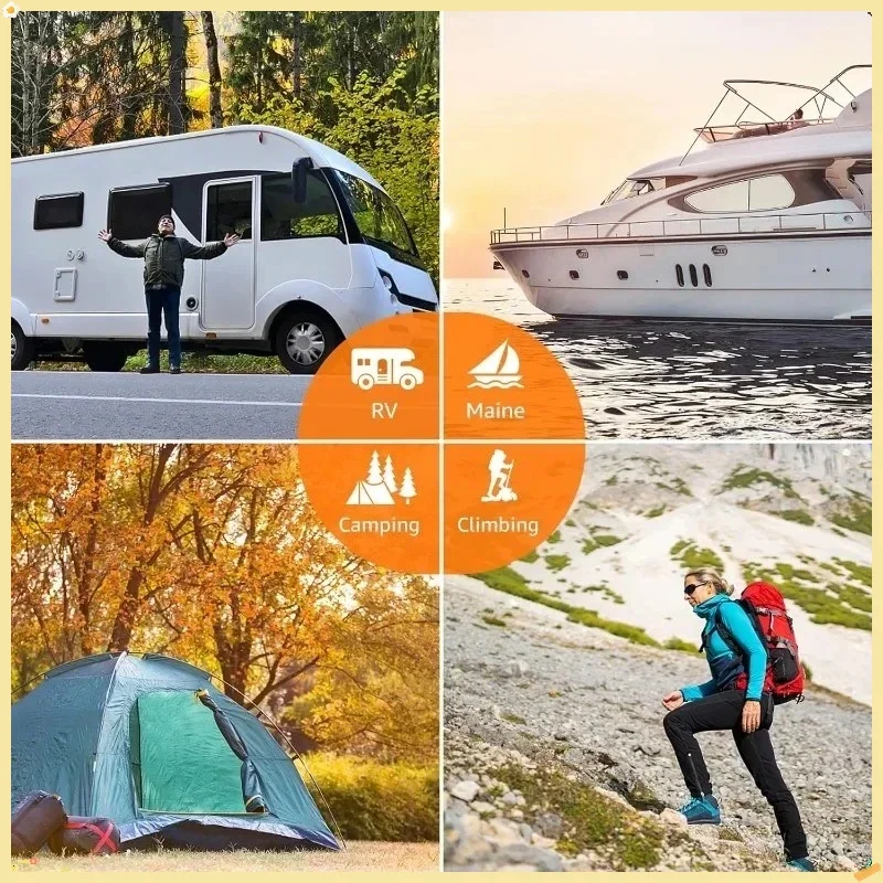 شاحن شمسي محمول 100 وات لمحطة الطاقة، USB QC3.0 سريع - بنك طاقة للمشي لمسافات طويلة/التخييم لأجهزة iPhone Galaxy Tablets