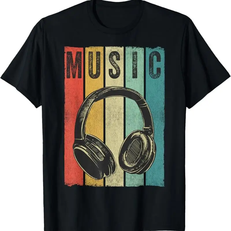 Electronic Music Lover DJ Vintage Retro Headphones T Shirt