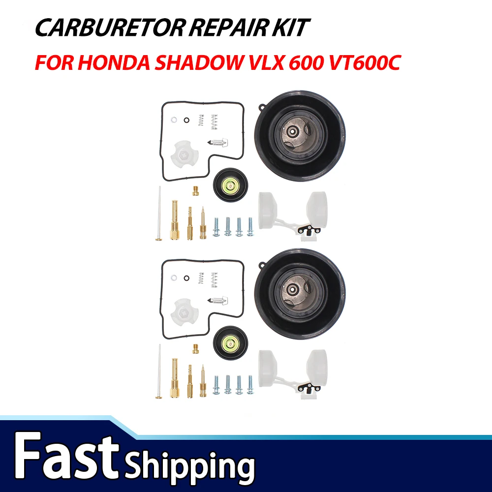 For Honda Shadow VLX 600 VT600C VT600CD 1988-1998 Carburetor Repair Kit Carb Rebuild Set Vacuum Diaphragm Float