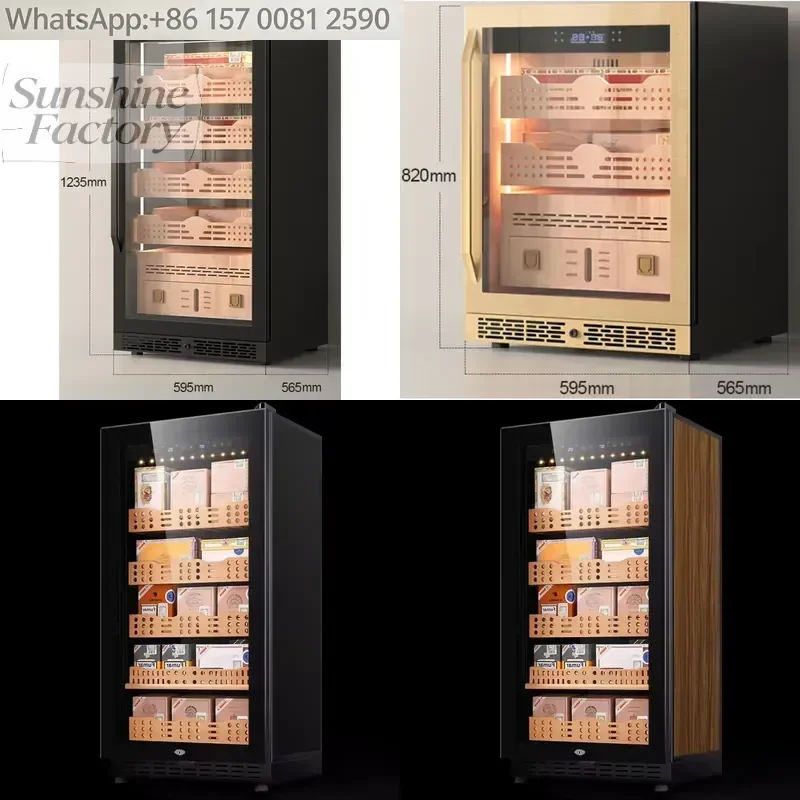 Wholesale Wine Cooler Digital LED Light Temperature & Humidity Control Built-In Electric Cabinet for Household & Hotel Use