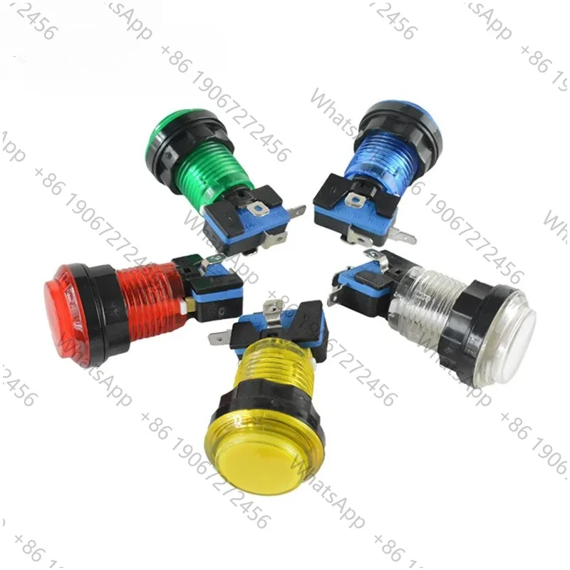 Round Lit Illuminated Arcade Video Game Push Button Switch LED Light 5V/12V Blue Red Green White Yellow