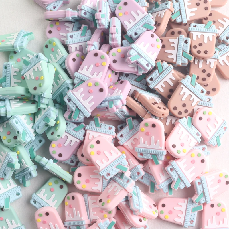 

10Pcs Silicone Beads Milk Tea Bead Food Grade DIY Necklace Handmade Accessories For Jewelry