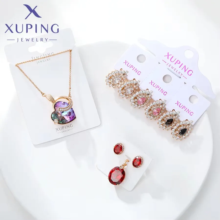 Xuping Jewelry Trendy Promotion Mixed Pulsera Bracelets Earring Group Copper Alloy Gold Color Plated Charm Bracelets for Women