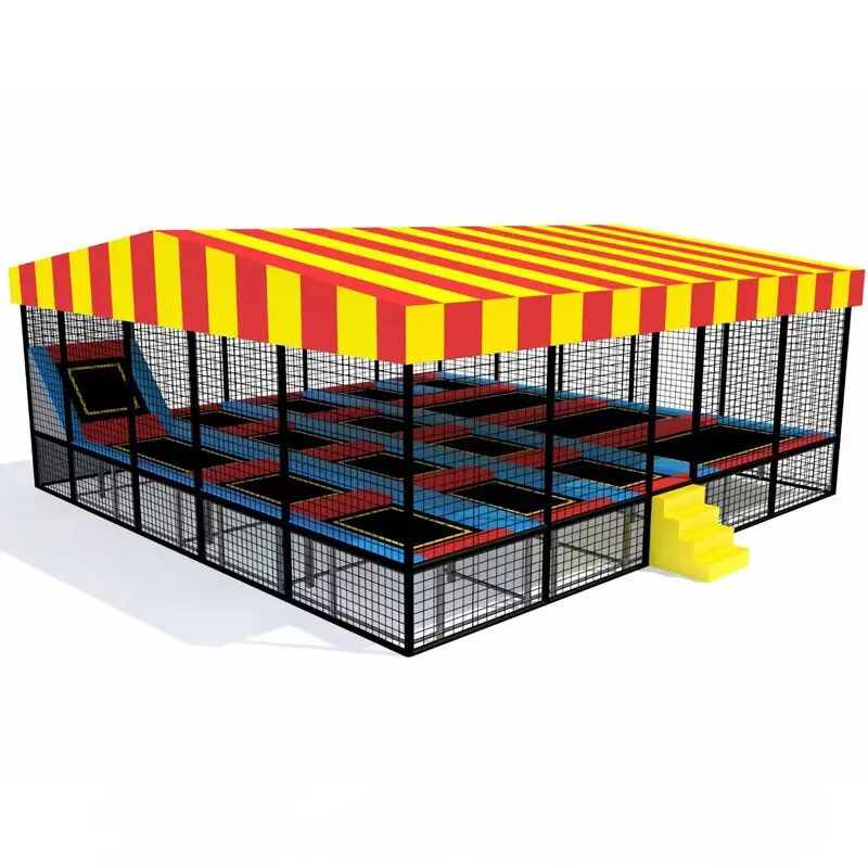Hot Popular Small Trampoline Park Professional Rectangular Trampoline Outdoor with Roof for Homepromote sales