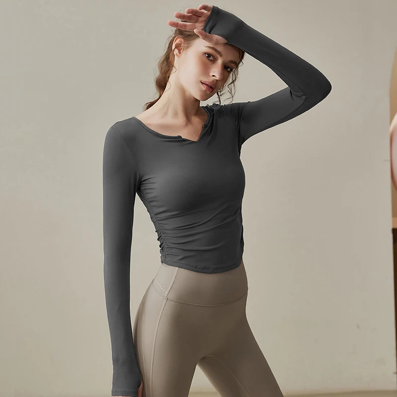 

Yoga Outfit Women's New Autumn and Winter High-end Feeling Running Sports Long Sleeved Pilates Training Fitness Suit Top