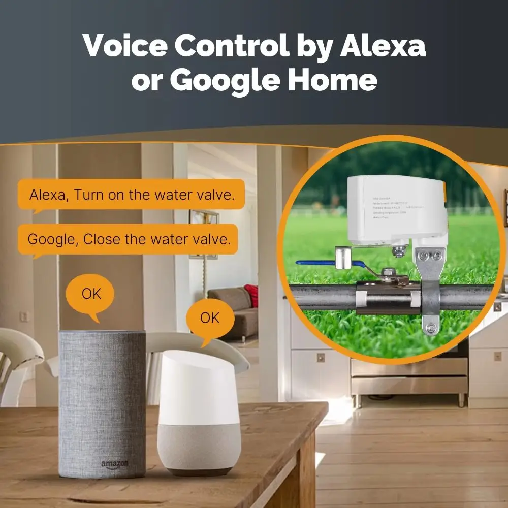 

Battery Powered ZigBee Valve Controller Low Power Consumption Voice Control Smart Water Valve Controller Smart Valve
