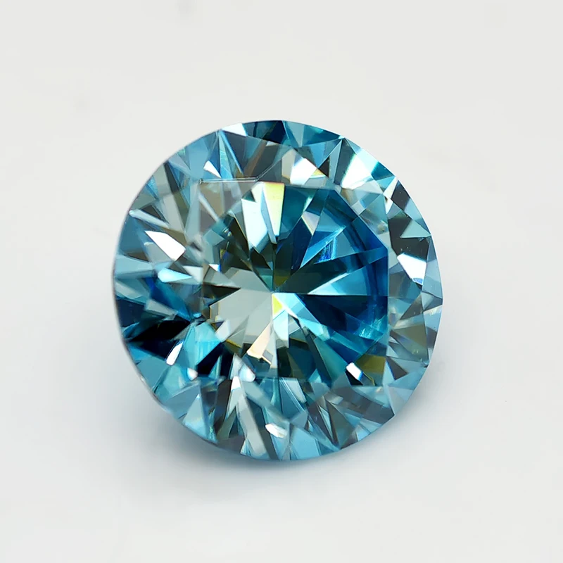 Moissanite Stone Aquamarine Color Round Cut With GRA Certificate 0.1-5.0ct Colored Moissanita Loose Gemstone Pass Diamond Tester