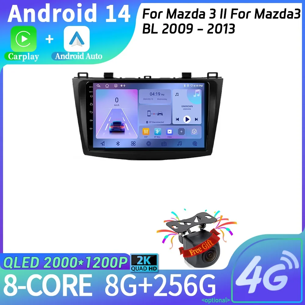 

Android14 Car Radio Multimedia Navigation Wireless Carplay Stereo For Mazda 3 II For Mazda 3 BL 2009 - 2013 Head Unit Screen
