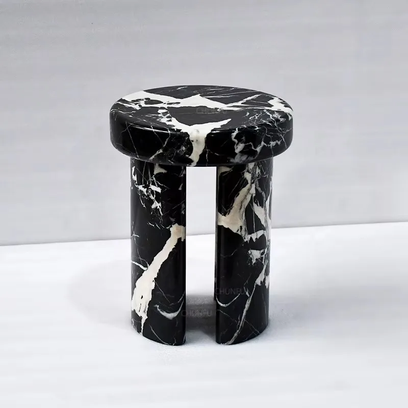 Durable limestone natural marble side table creative design custom modern home interior furniture
