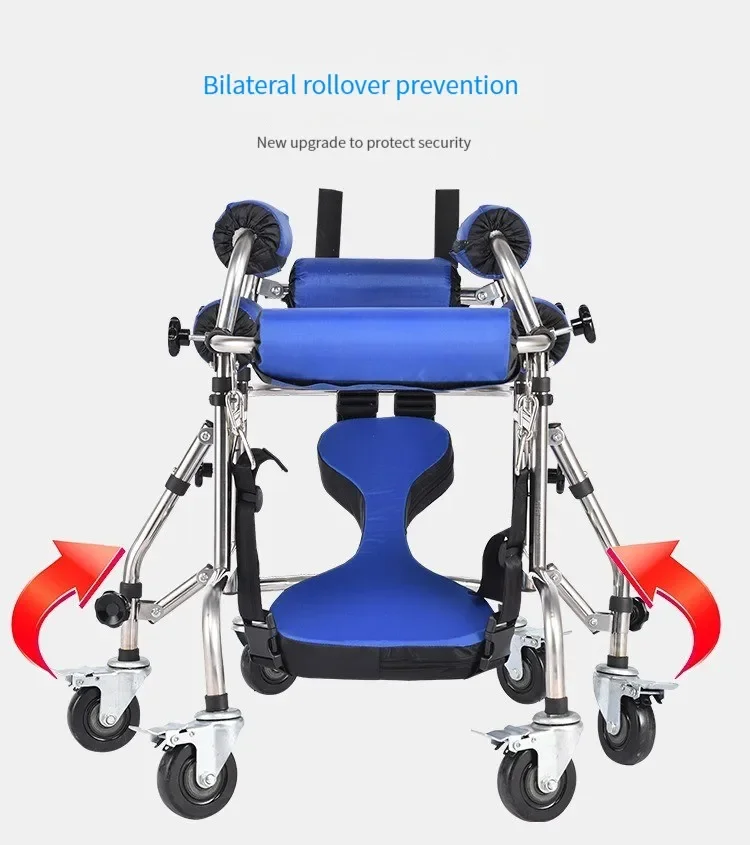 sale Children Brake Wheels Walk Support Stand Rehabilitation Equipment Help Disabled Kids Hemiplegia Training Walker Aid