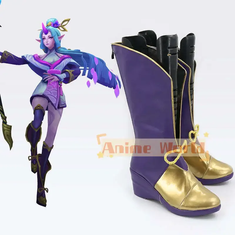 Spirit Blossom Soraka Scarpe Stivali Cosplay Stivale di Carnevale di Halloween Realizzato su misura