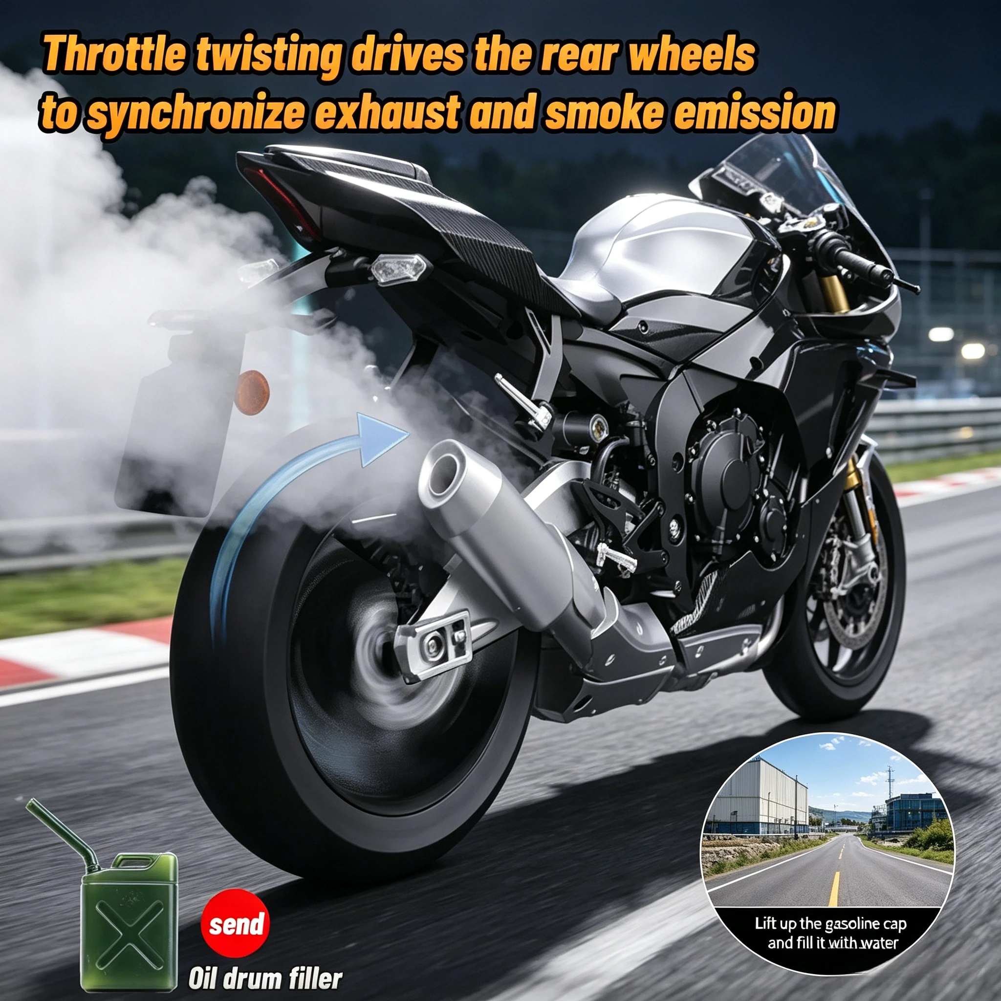 

For Yamaha R1M Ignite Start Smoke Effect 1:6 Panigale motorcycle alloy simulation model Large decoration project birthday gift