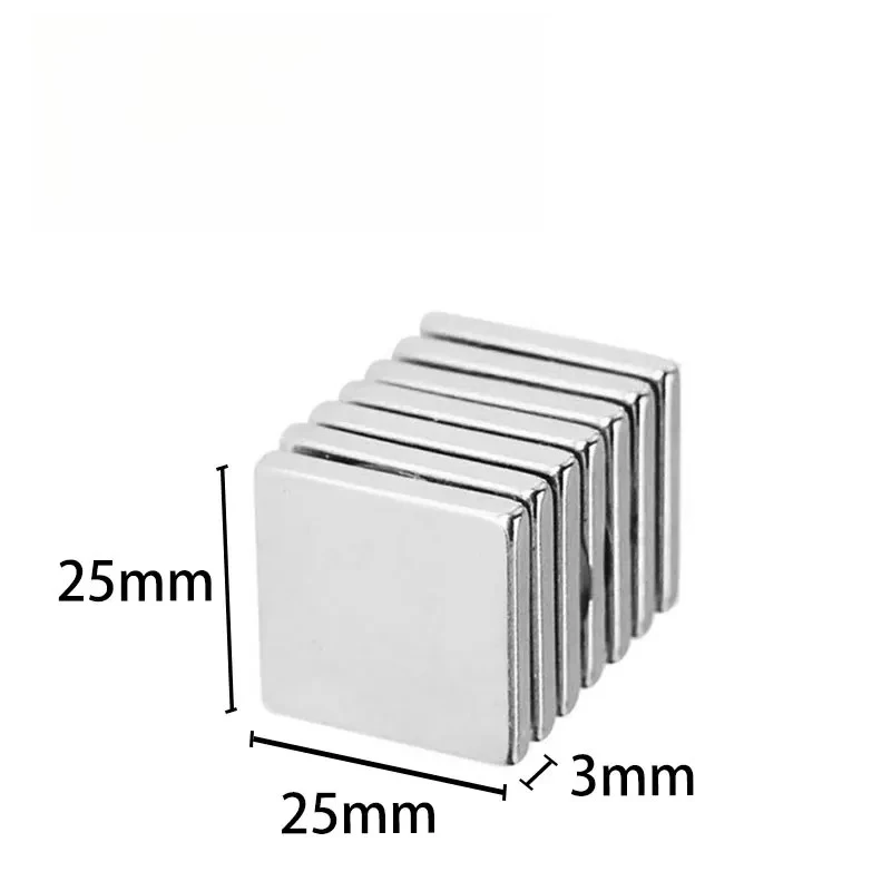Image of 2/5/10/20/50 Stück 25 x 25 x 3 mm, superstarker quadratischer Magnet, 25 x 25 x 3 mm, für Heimkühlschränke, Büros, Heimwerker, 25 x 25 x 3 mm