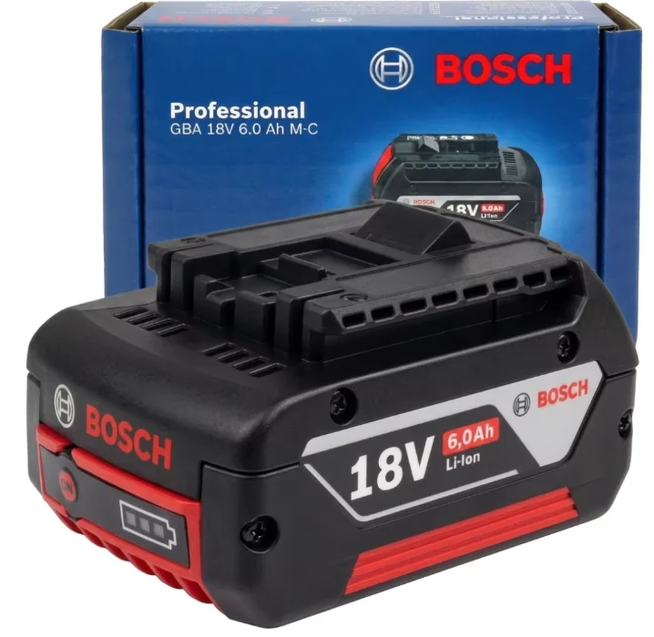 Bosch Batterie Lithium-Ion Aste Bosch 18V 6.0 Ah, Originale Professional 18V System, Cordless Tool BAT609 BAT618 GBA18V80