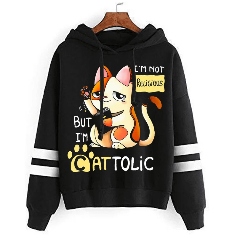 

Cute Animal Cattolic Sweatshirt Hoodie Cute Cat Lover Gift Hooded Shirt Funny Cats Women/Men Harajuku Fashion Streetwear Hoodie