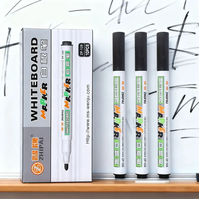

Student Office Black Color Whiteboard Markers 10pcs Set Erasable Marker Pens for Classroom Supplies Dry Erase Markers Stationery