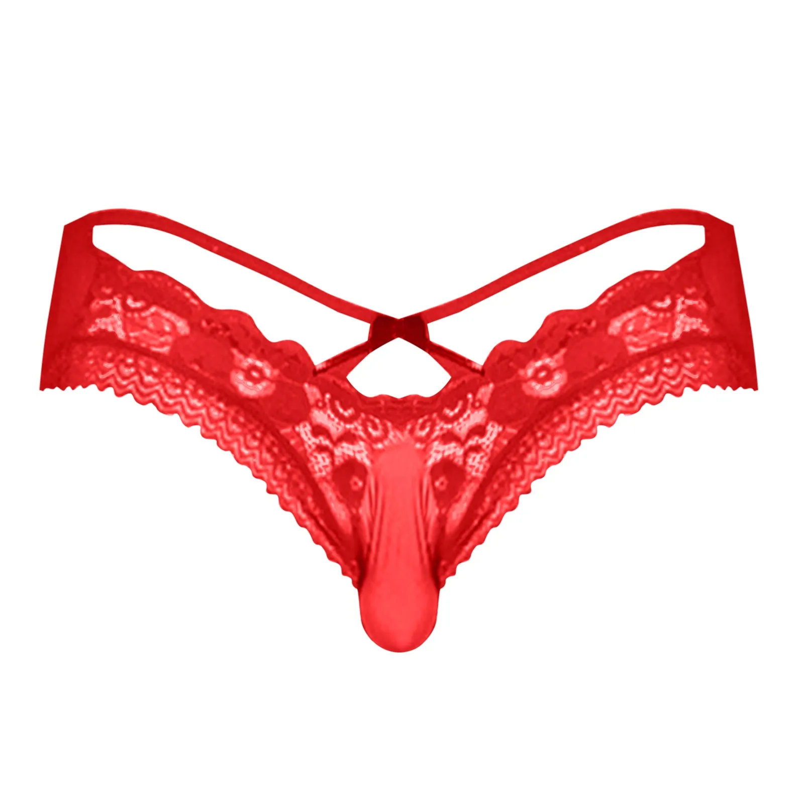 Erotic Briefs Low Waist Lace Edges Men\'S Panties Mesh Underpants Youth Solid Color Male Clubwear Underwear Cueca Sissy Panties