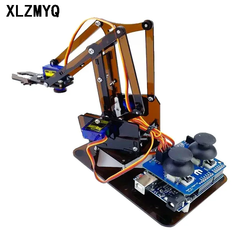 Para arduino sg90 mg90s 4 dof desmontagem acrílico mecânico robô manipulador garra kit para braço robô diy kit eletrônico