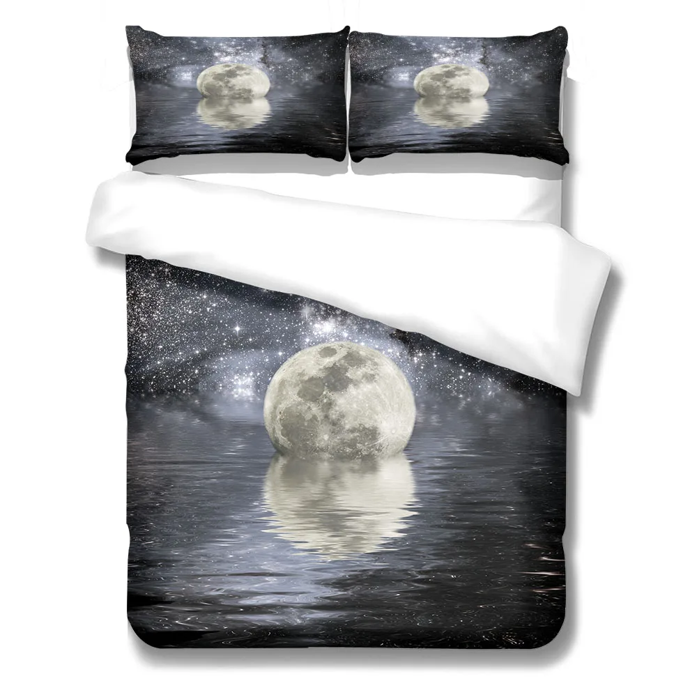 

Moon Night 3D Bedding Set EU Single Double King US Twin Full Queen King Bed Linen Set