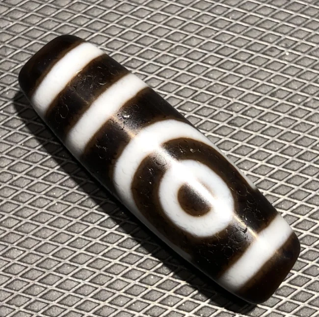 Magic Tibetan Old Agate traditional methods 2Eye totem dZi Bead 38mm