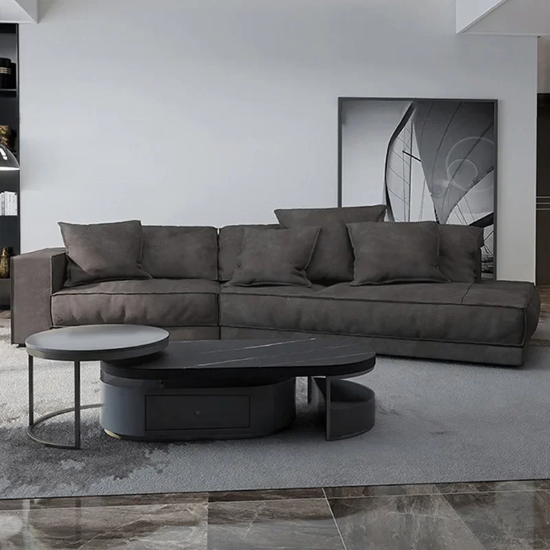 Special-shaped sofa living room large apartment Italian minimalist oblique angle large corner princess