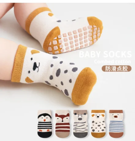 Baby Socks Children\'s Toddler Socks Rubber Bottom Baby Anti-slip Socks For Kids Cotton Soft Socks For Boys Girls