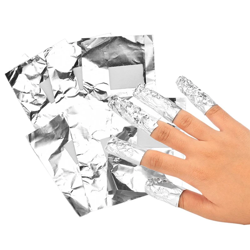 Aluminium Foil Remover Wraps with Acetone Nail Art Cotton Wipes Soak Off Acrylic UV Gel Nail Polish Removal Tools