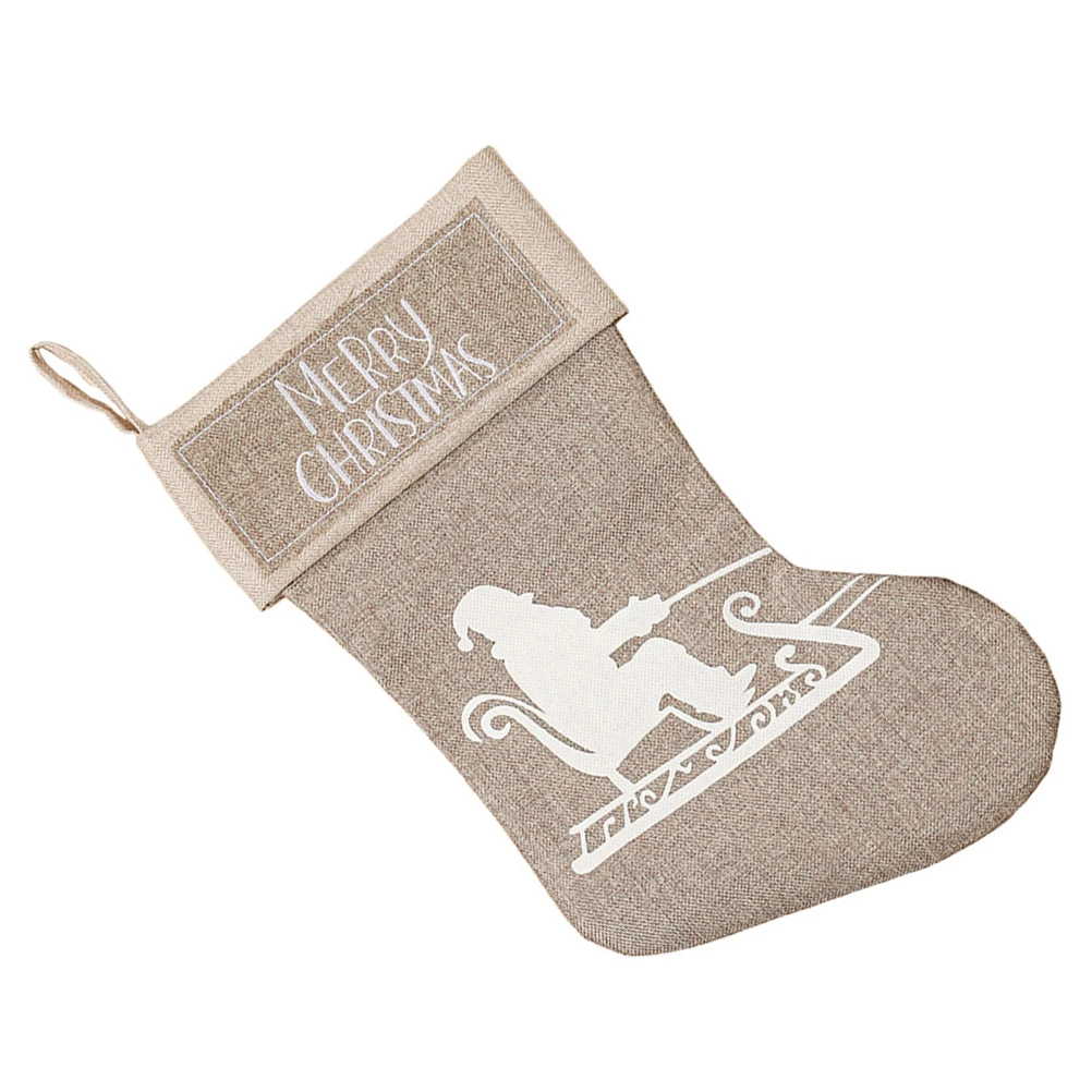 

Christmas Stockings Decorative Hanging Sock Linen Non Woven Vintage Bags Household Office Party Festival Design