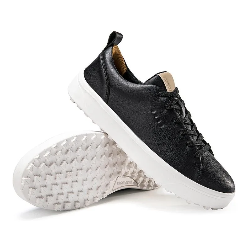 Zapatos de Golf profesionales para hombre y mujer, zapatillas de gimnasio antideslizantes, de cuero blanco y negro, para entrenamiento de Golf, Unisex, talla grande 47