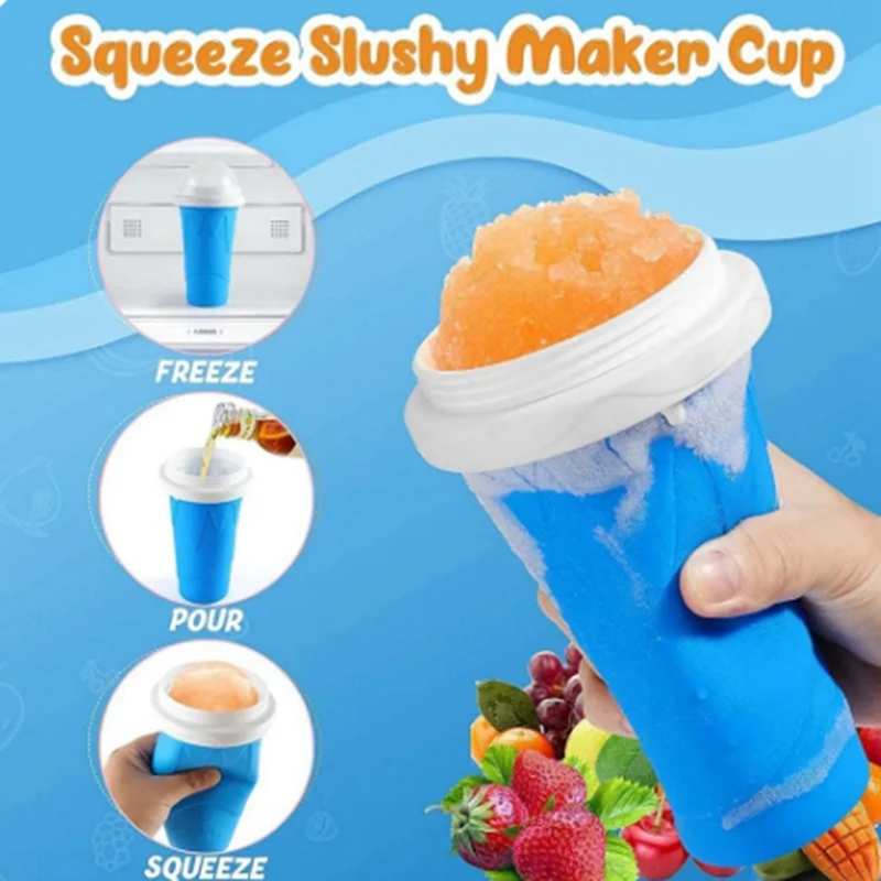 DIY Magic Slushy Maker Squeeze Cup, Portable Smoothie Squeeze Cup For Juices, Milk And Ice Cream Make