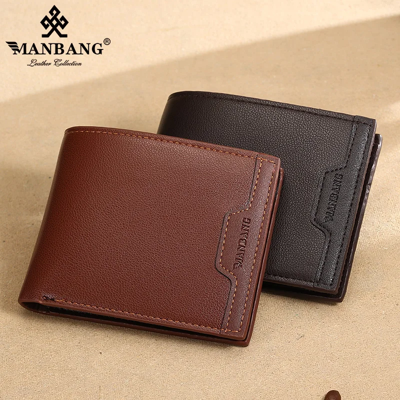 ManBang 2022 New Men's Wallet Leather Bifold Wallet Slim Fashion Credit Card/ID Holders Luxury Business Wallet