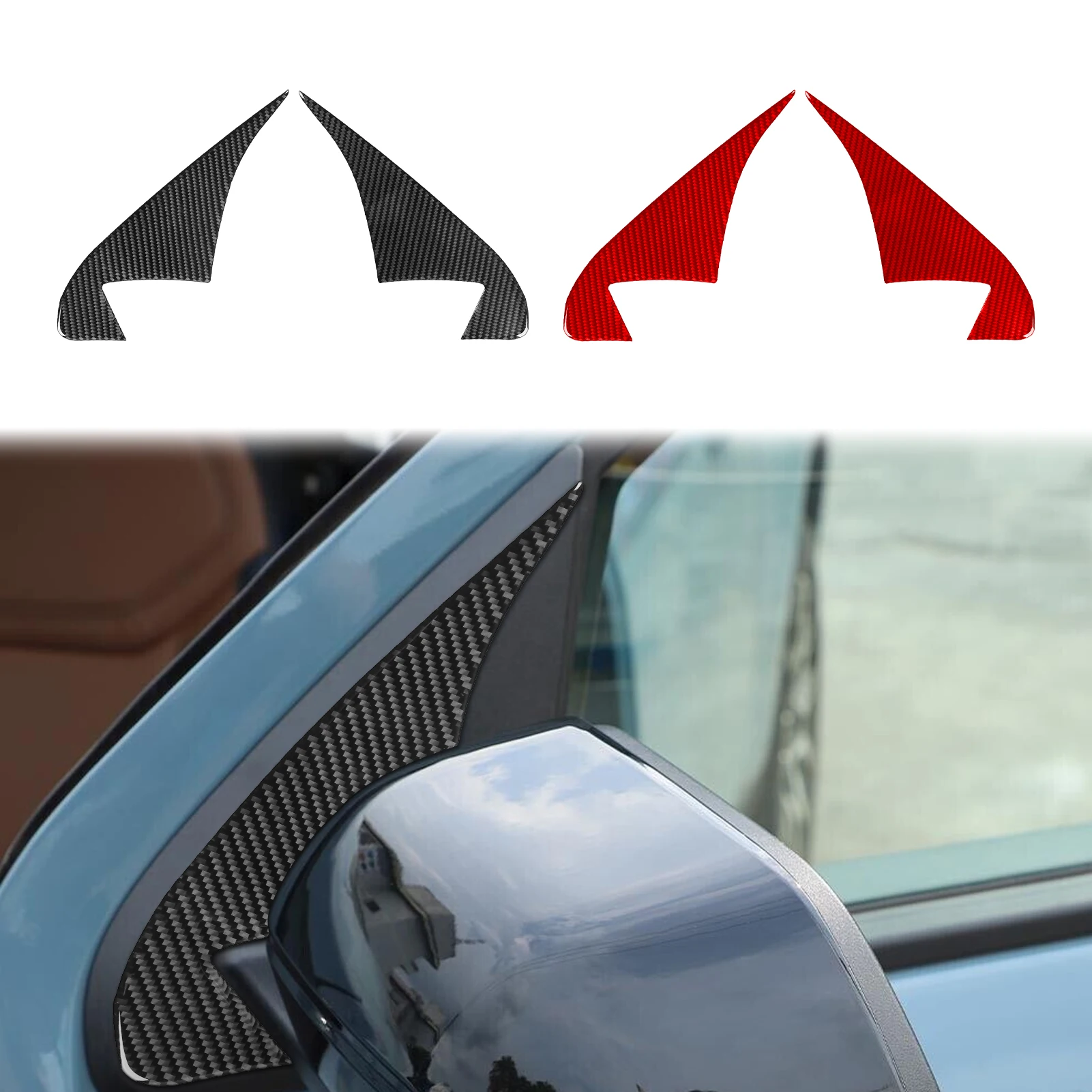 For Ford Maverick 2022—2024 Carbon Fiber Outer A-pillar Door Post Panel Car Interior Accessories Cover Trim Sticker Modification