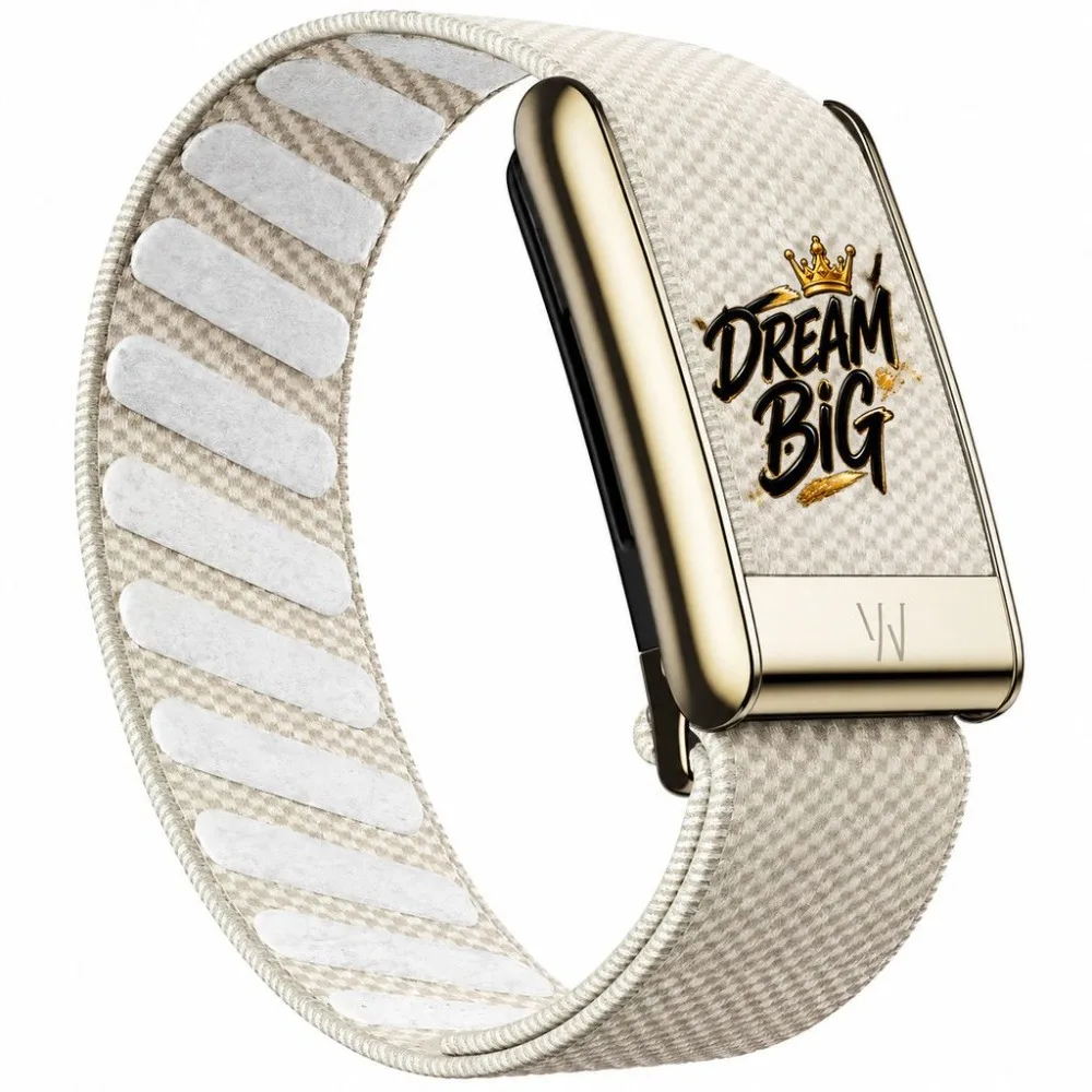 Compatible with WHOOP 5.0 MG Crown Dream Big Text Pattern Nylon Woven Sport Replacement Wristband