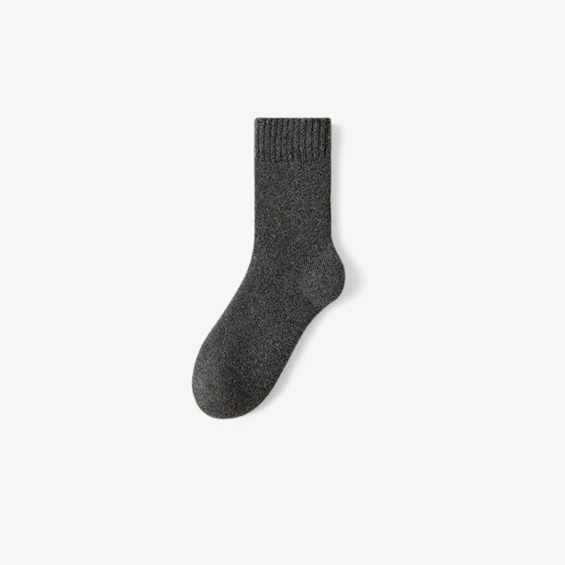 Chaussettes en laine pour hommes et femmes, chaussettes chaudes mi-mollet pour l'automne et l'hiver
