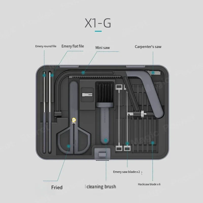 Juego de combinación de herramientas multifuncionales para el hogar, caja de equipaje, Hardware de mantenimiento de carpintería, X1-G