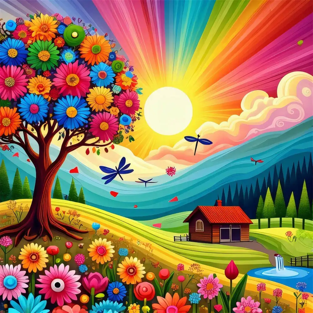 

Landscape Holiday in the Nature 500PCS/1024 PCS Jigsaw Puzzles Challenging Family Activity Game for Gameroom Bedroom Home Decor