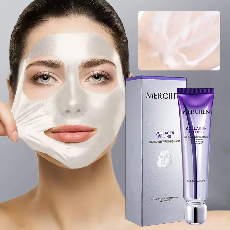 Mercilen Collagen Moisturizing Mask 70g, Contains Hyaluronic Acid and Sea Fennel for Deep Hydration and Brightening of Facial Skin, Making Skin Look Younger, Suitable for All Skin Types