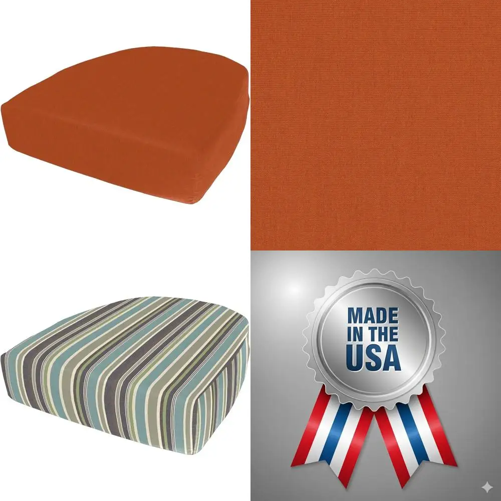 

Durable Outdoor Seat Cushion with Rounded Back, 19.5x20x5, Fade Resistant Fabric for Indoor and Outdoor Use