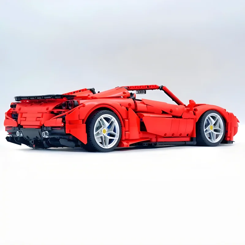 MOC-JD018 1:8 Technical Red Racing Speed Sports Car F8 Building Blocks mattoni Puzzle giocattoli educativi regali di natale per bambini