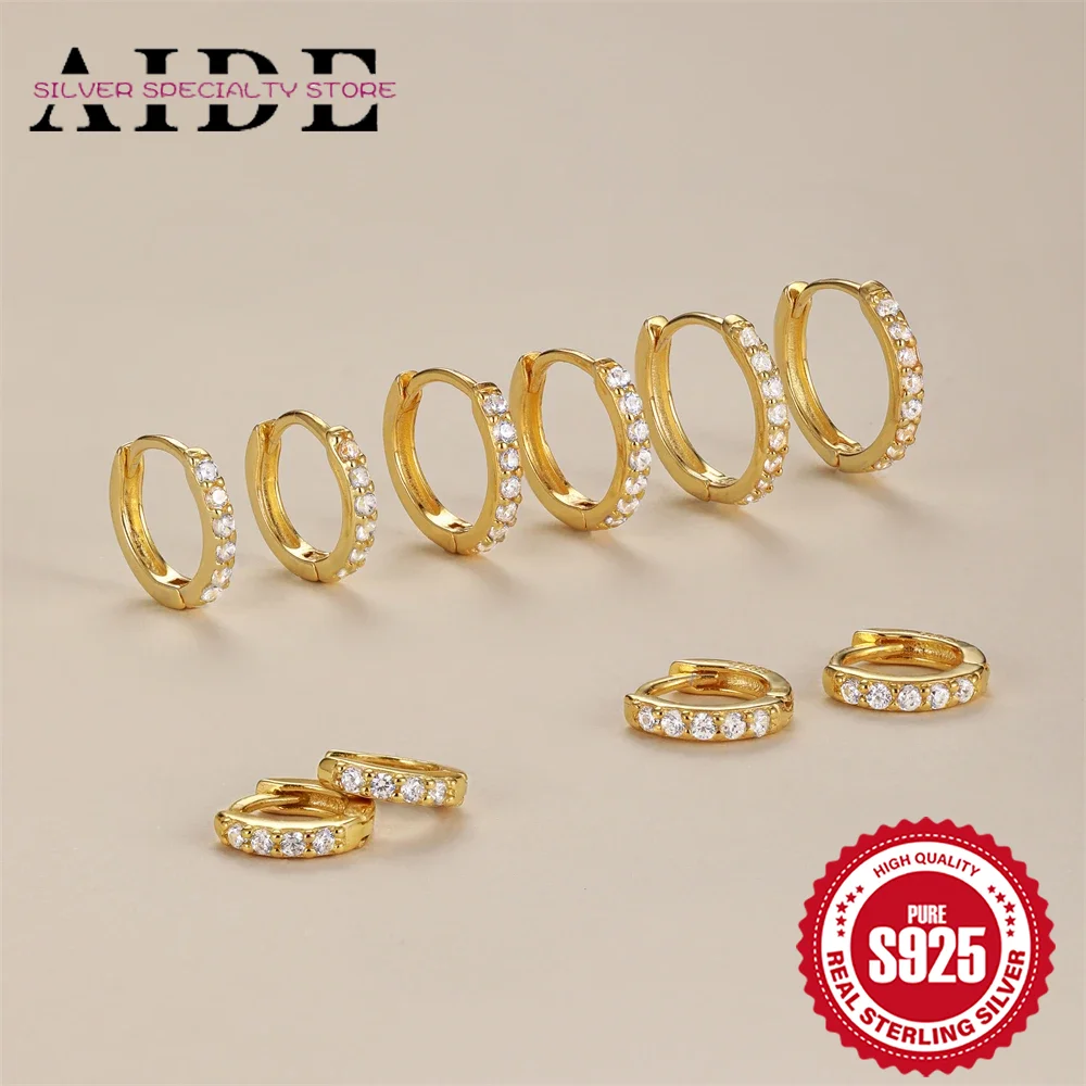 

Aide 925 sterling silver classic multi-size for Women Hoops Earring Cartilage Spiral Piercing Anti-allergic Ear Buckle﻿﻿