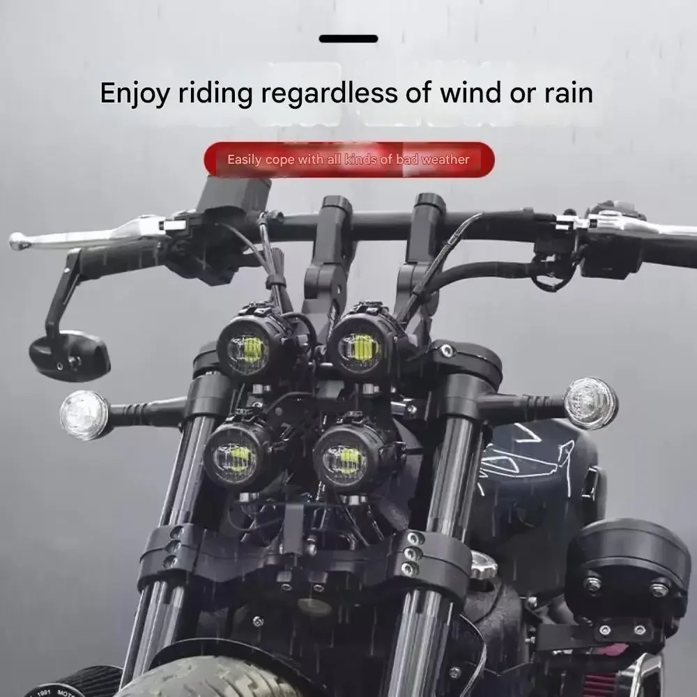 Motorcycle modified retro predator headlight assembly LED high and low beam super bright headlight for Benda Dark Flag 500