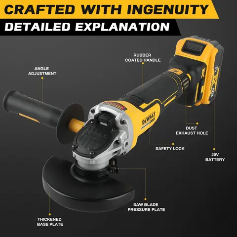 DEWALT DCG406 - 20V उच्च-प्रदर्शन ब्रशलेस कॉर्डलेस एंगल ग्राइंडर (125mm, M14) - बेहतरीन कटिंग और पॉलिशिंग 6 best sales ताररहित चक्की - №3