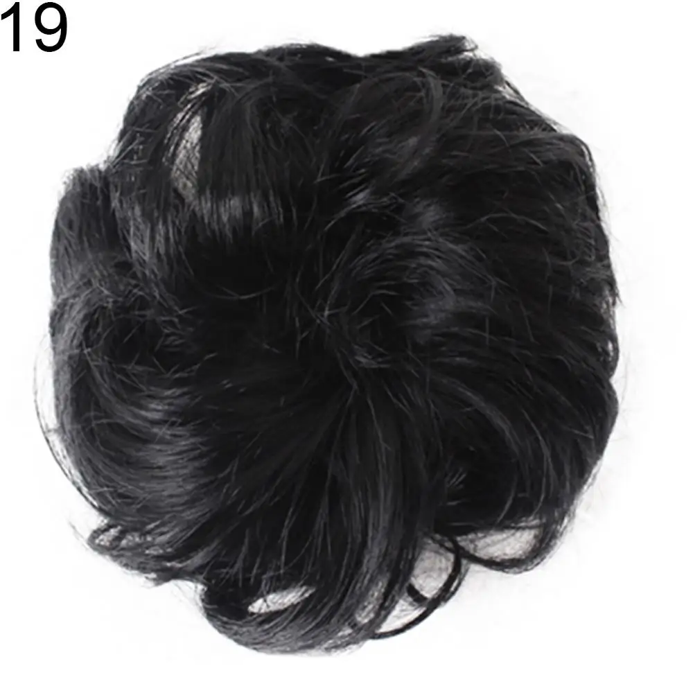 16cm Synthetic Hair Bun Chignon Messy Curly Hair Band Women Hair Extension Wavy Donut Wig Hairpiece Elastic Scrunchy False Wigs