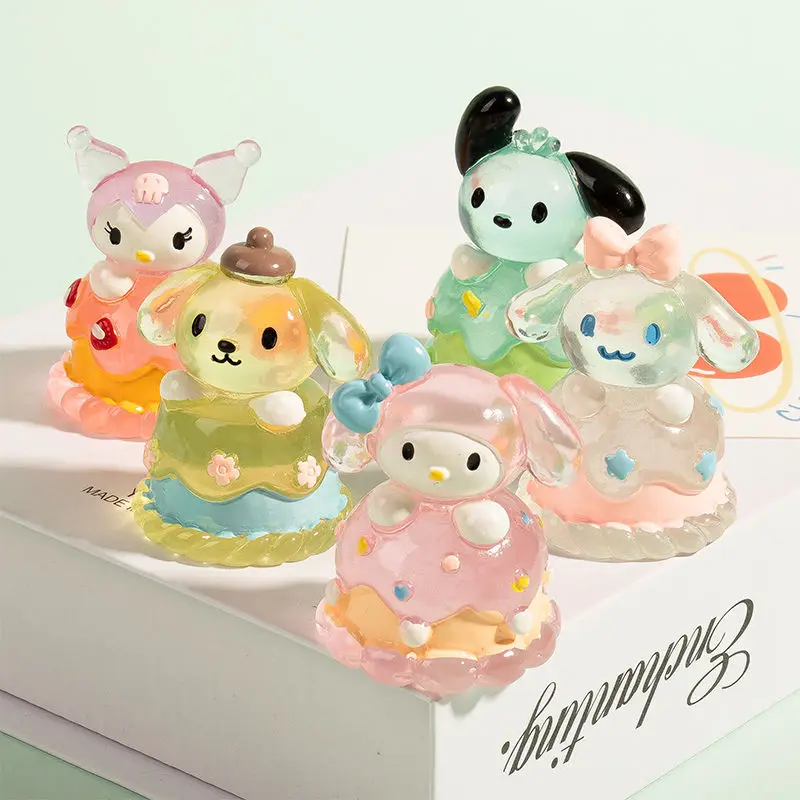 

5pcs Sanrio Cinnamoroll Anime Kawaii Ins Fashion Luminous Ornaments Diy Accessories Cute Cartoon Lovely Pendant Gifts for Kids
