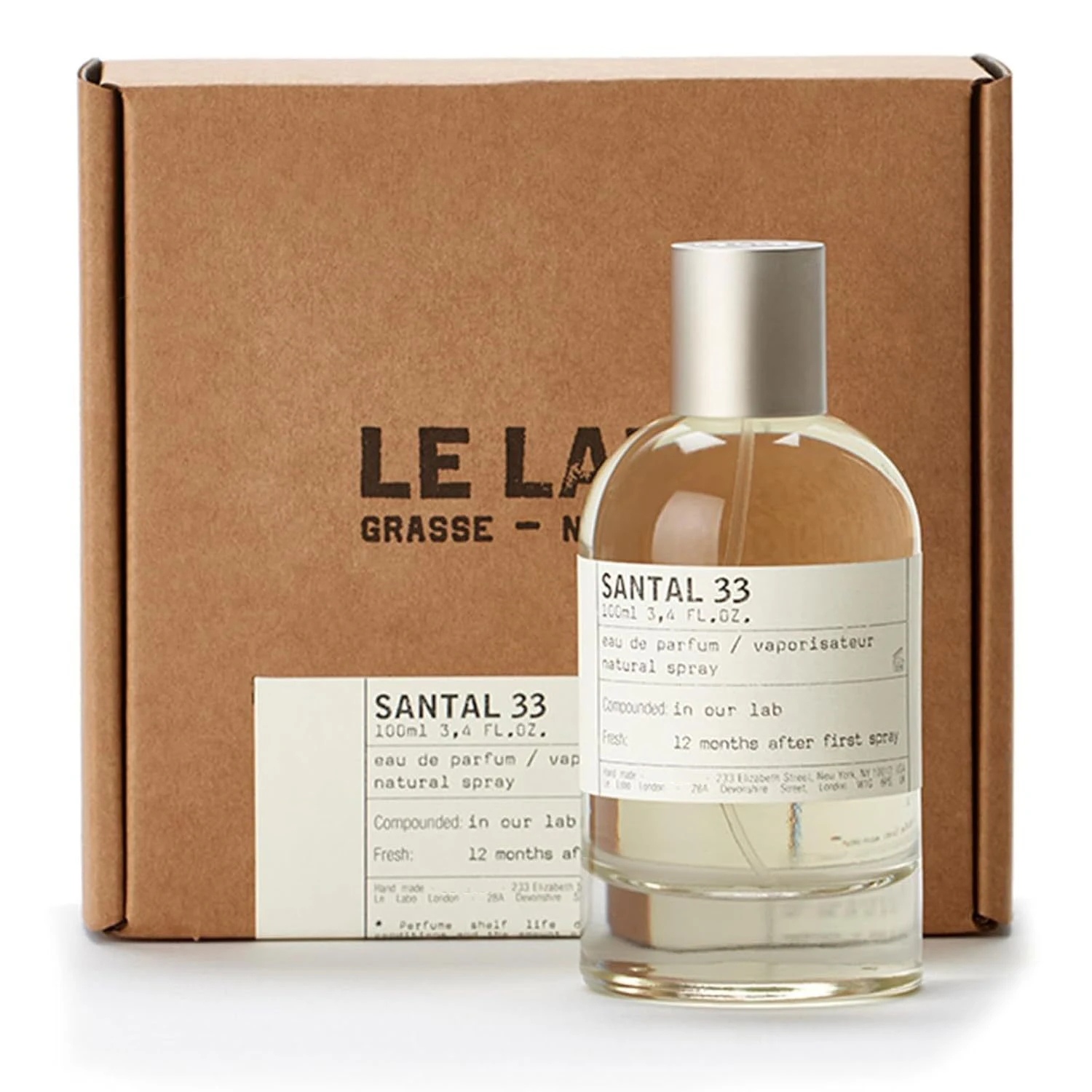 Perfume unisex Santal 33, 3,4 onzas, con aromas de sándalo, nuez moscada y cedro, hace un regalo festivo perfecto para