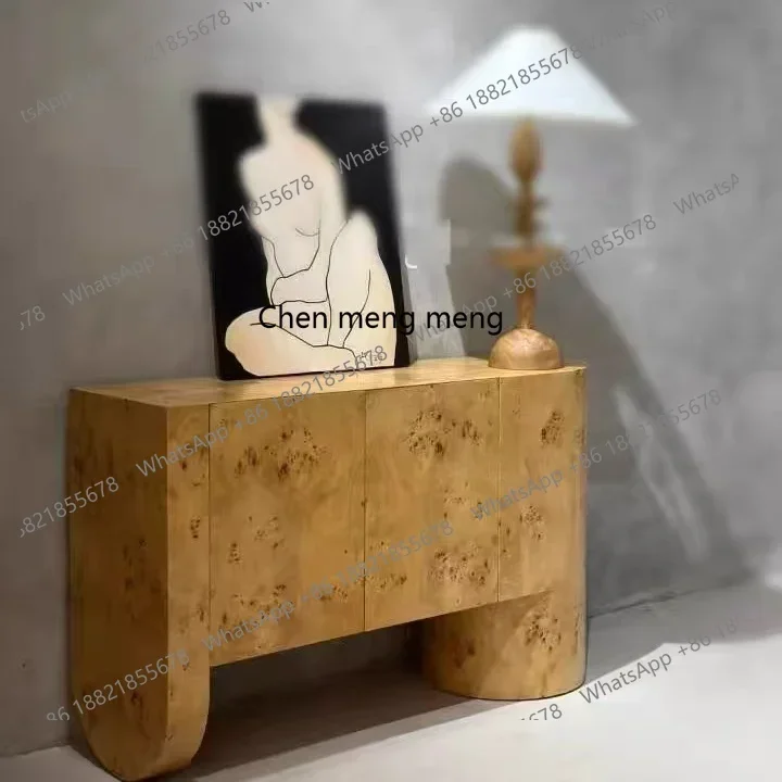 

X Solid wood, entrance, decorative cabinet, minimalist side cabinet against the wall, corridor entrance platform